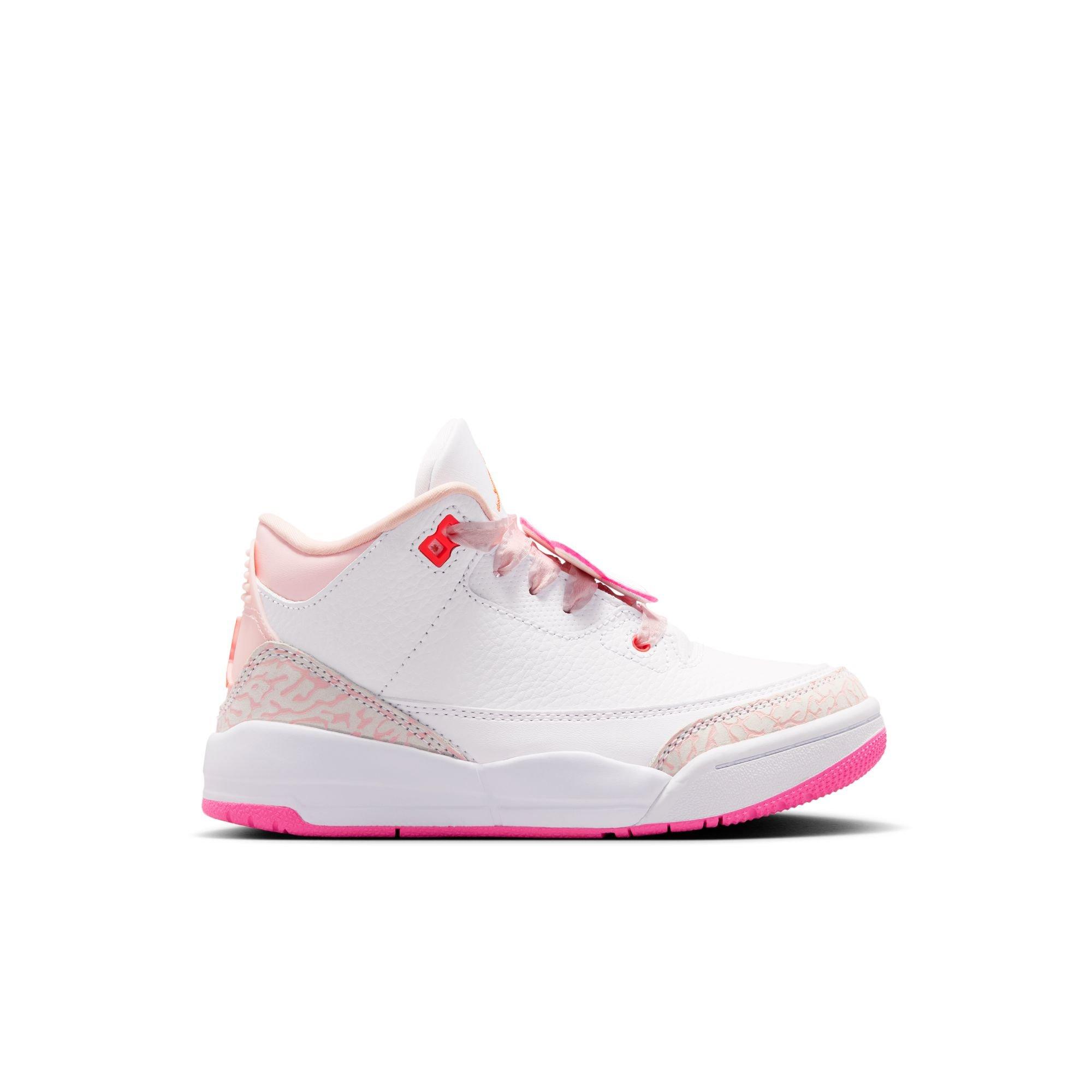Jordan 3 Retro &ldquo;Secret Garden&rdquo; Preschool Girls' Shoe - PEARL PINK/HYPER ORANGE/PINK BLOOM